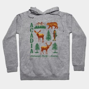 Acadia National Park NP Maine ME USA Vintage Design Souvenir Hoodie